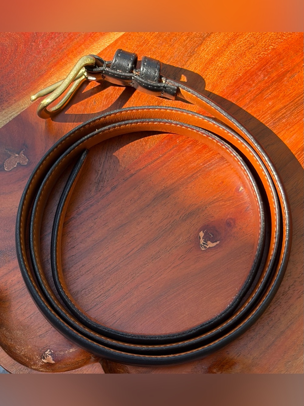 Vintage COACH Black Leather Belt Brass Buckle 6600 - Picture 5 of 10